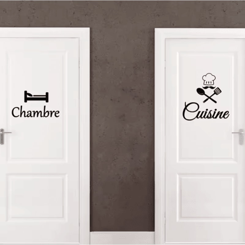 French Cuisine Door Wall Sticker Chef Kitchen Vinyl Decor Decal 0