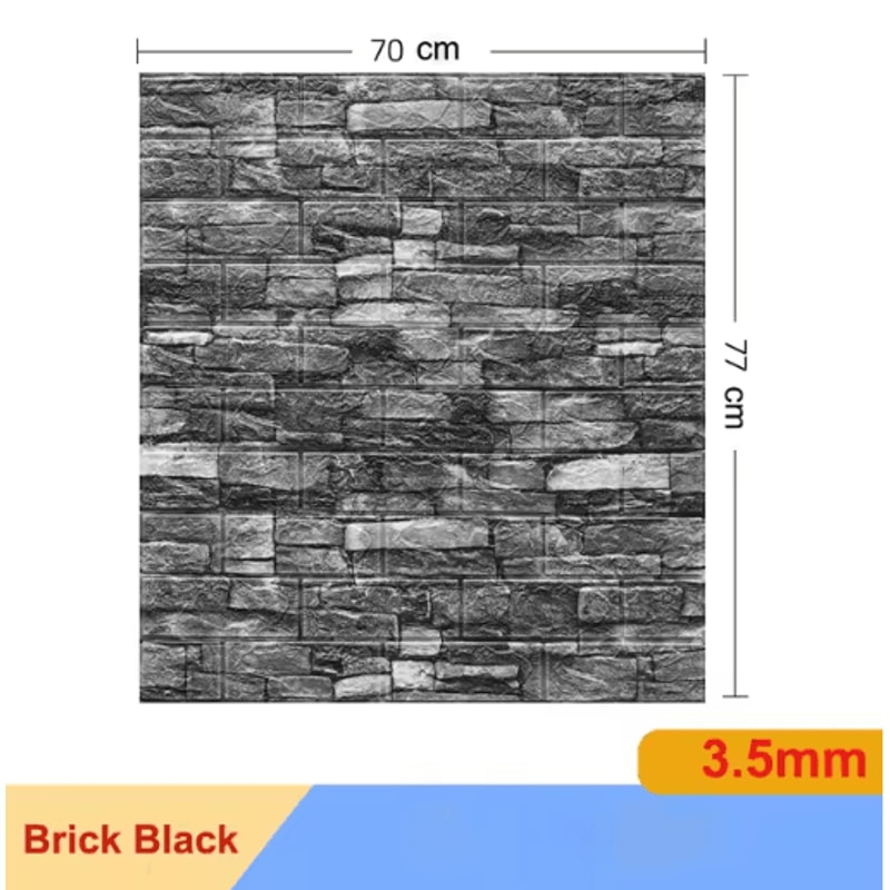 3D Self Adhesive Brick Wall Stickers 10pcs Foam DIY Decor Panels 5