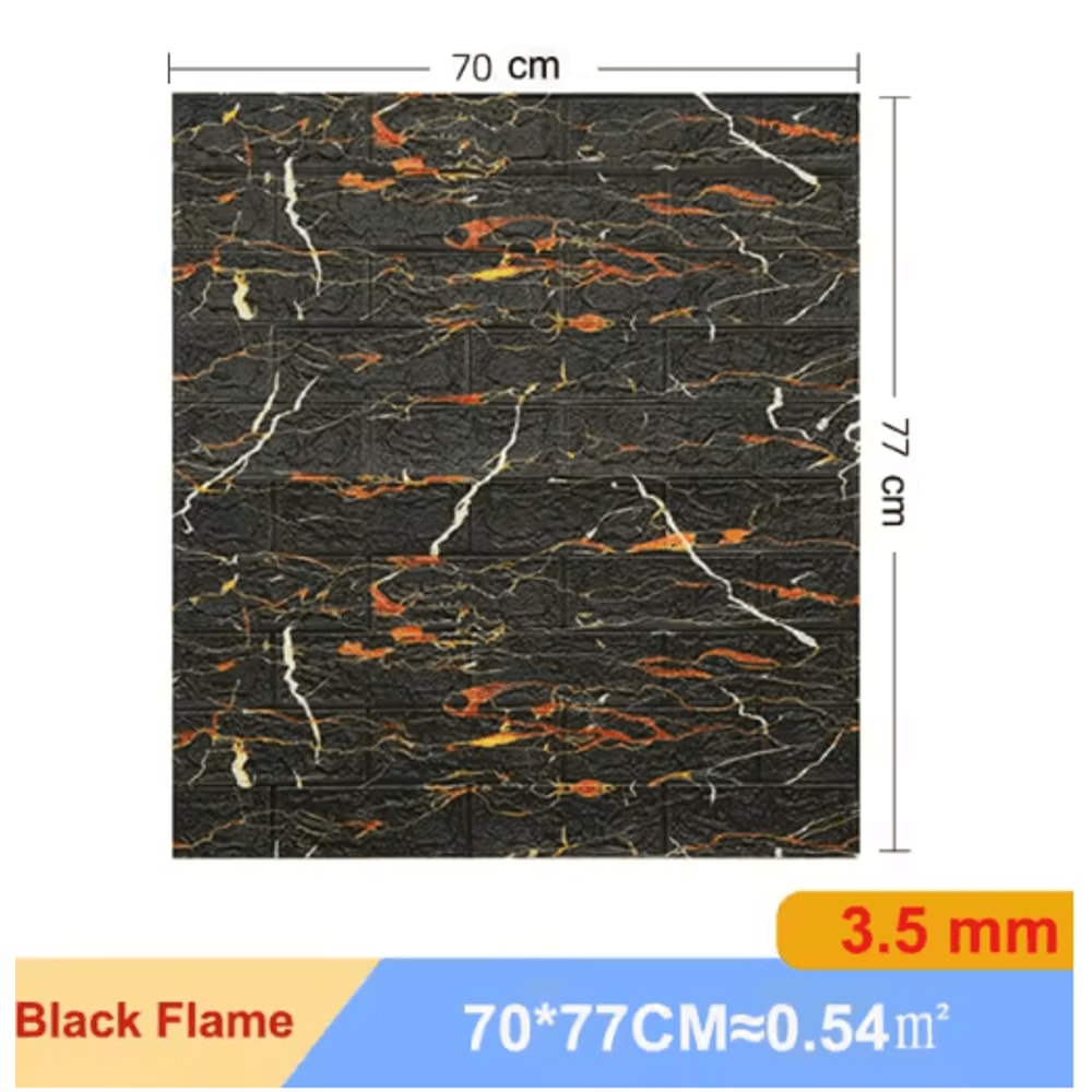 3D Self Adhesive Brick Wall Stickers 10pcs Foam DIY Decor Panels 7