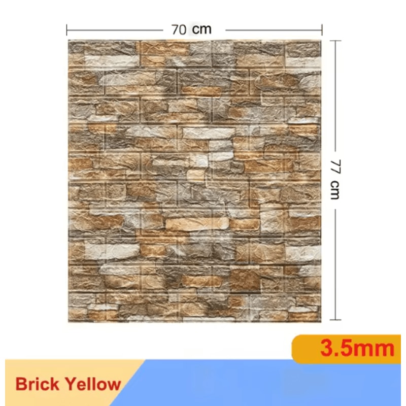 3D Self Adhesive Brick Wall Stickers 10pcs Foam DIY Decor Panels 10