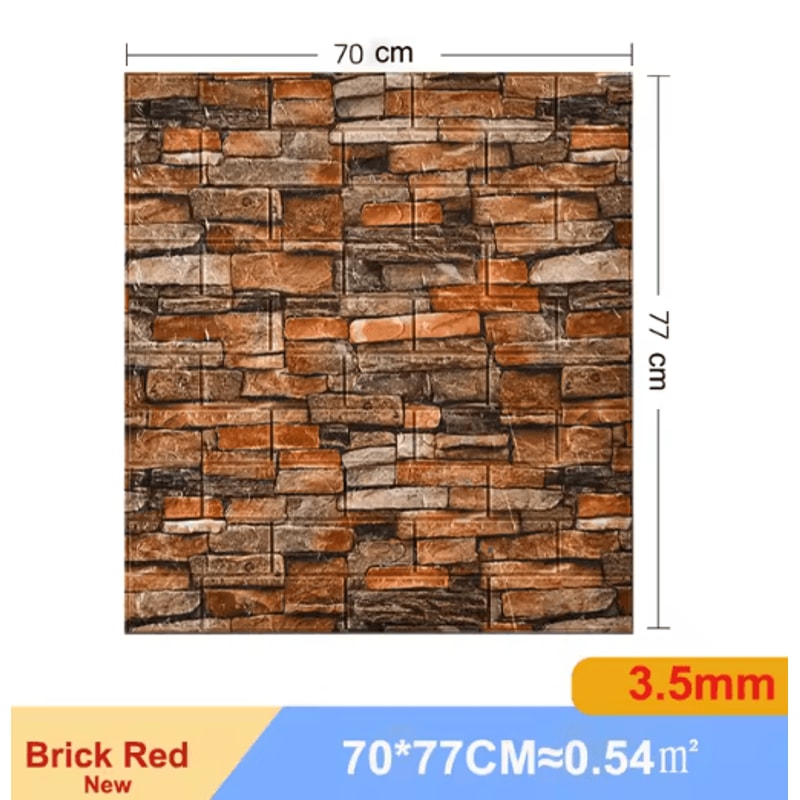 3D Self Adhesive Brick Wall Stickers 10pcs Foam DIY Decor Panels 11