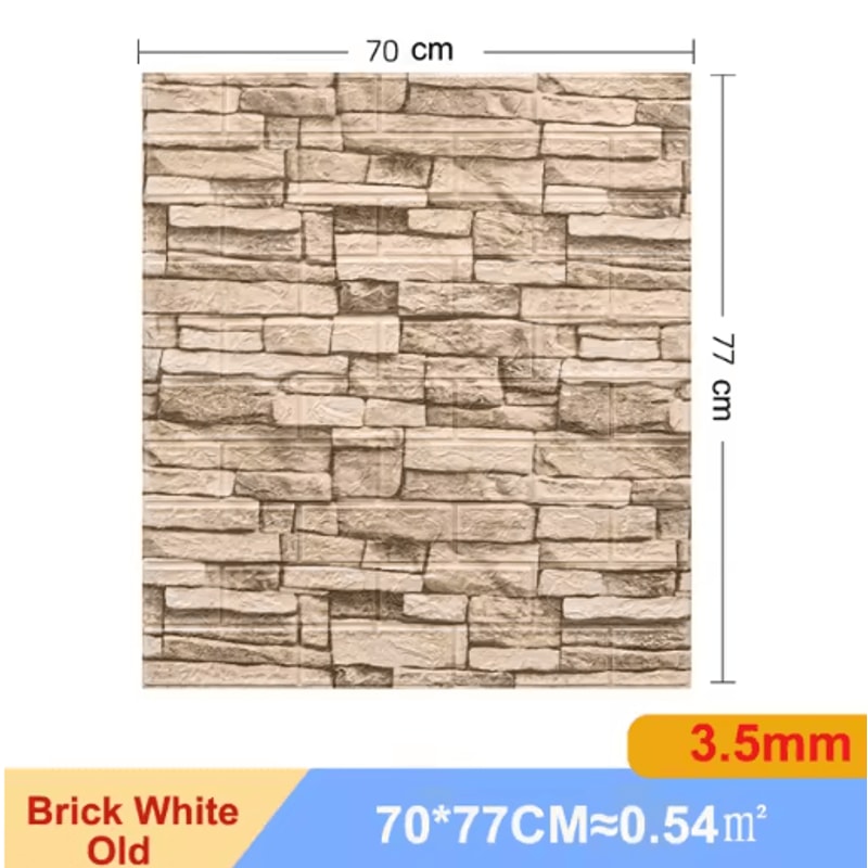 3D Self Adhesive Brick Wall Stickers 10pcs Foam DIY Decor Panels 12
