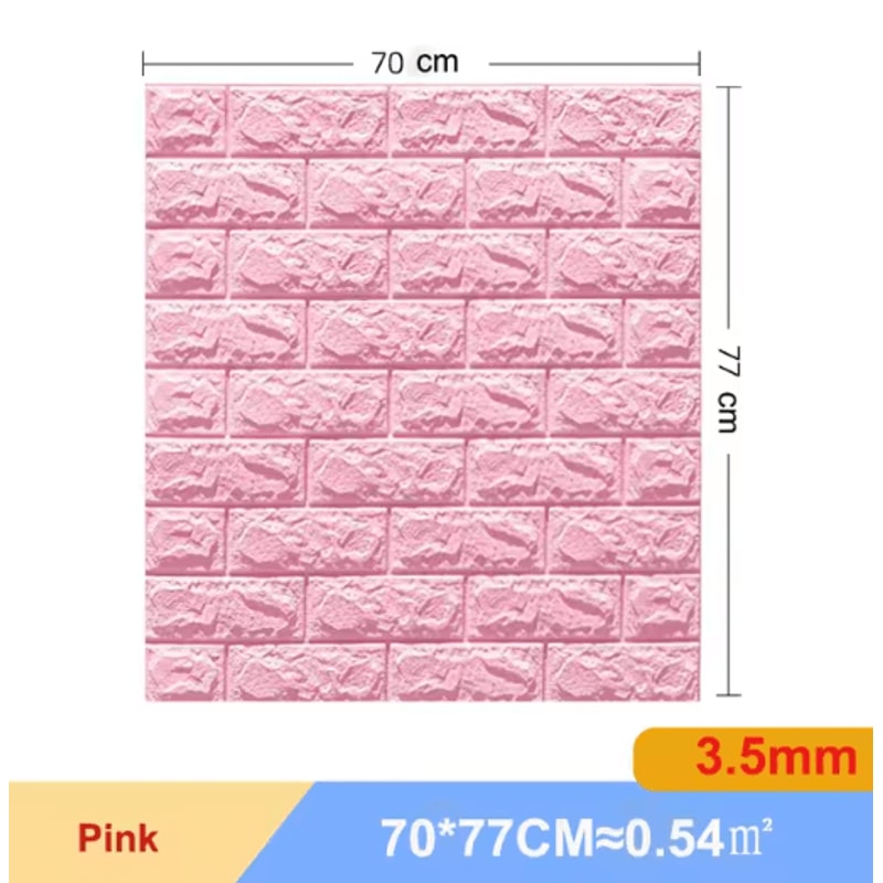 3D Self Adhesive Brick Wall Stickers 10pcs Foam DIY Decor Panels 14