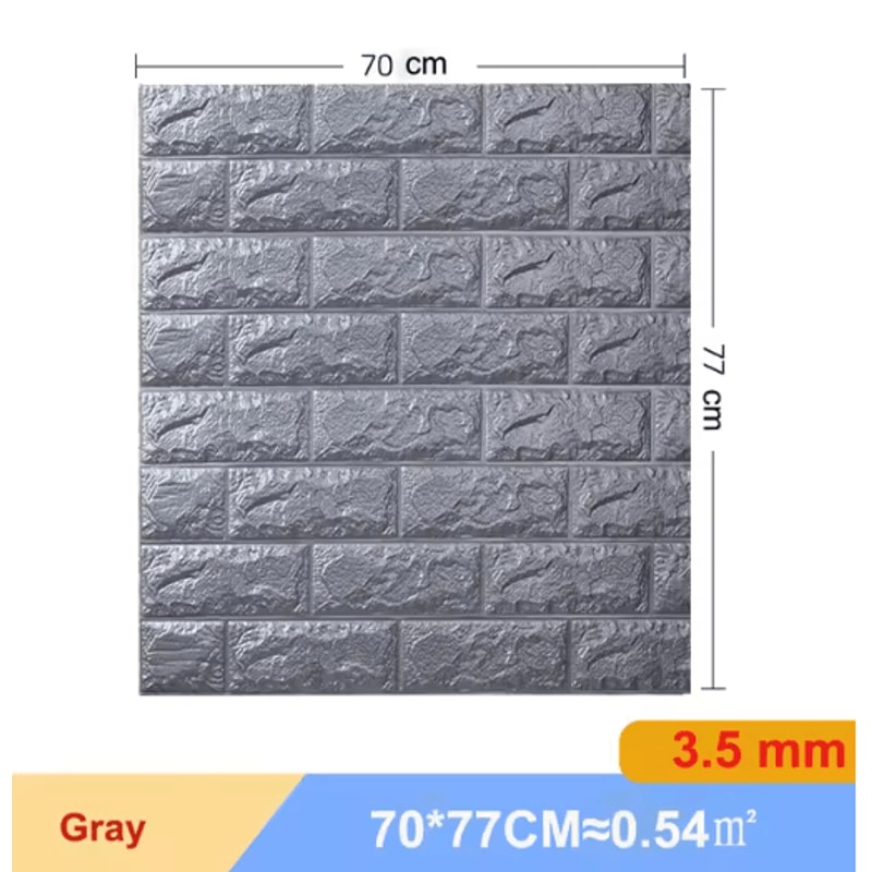 3D Self Adhesive Brick Wall Stickers 10pcs Foam DIY Decor Panels 16