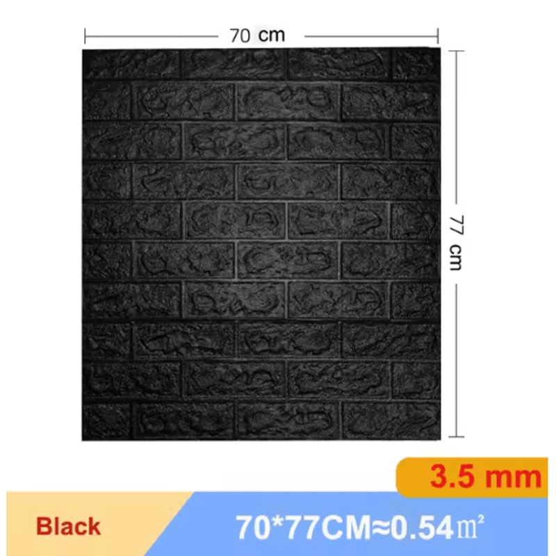 3D Self Adhesive Brick Wall Stickers 10pcs Foam DIY Decor Panels 19