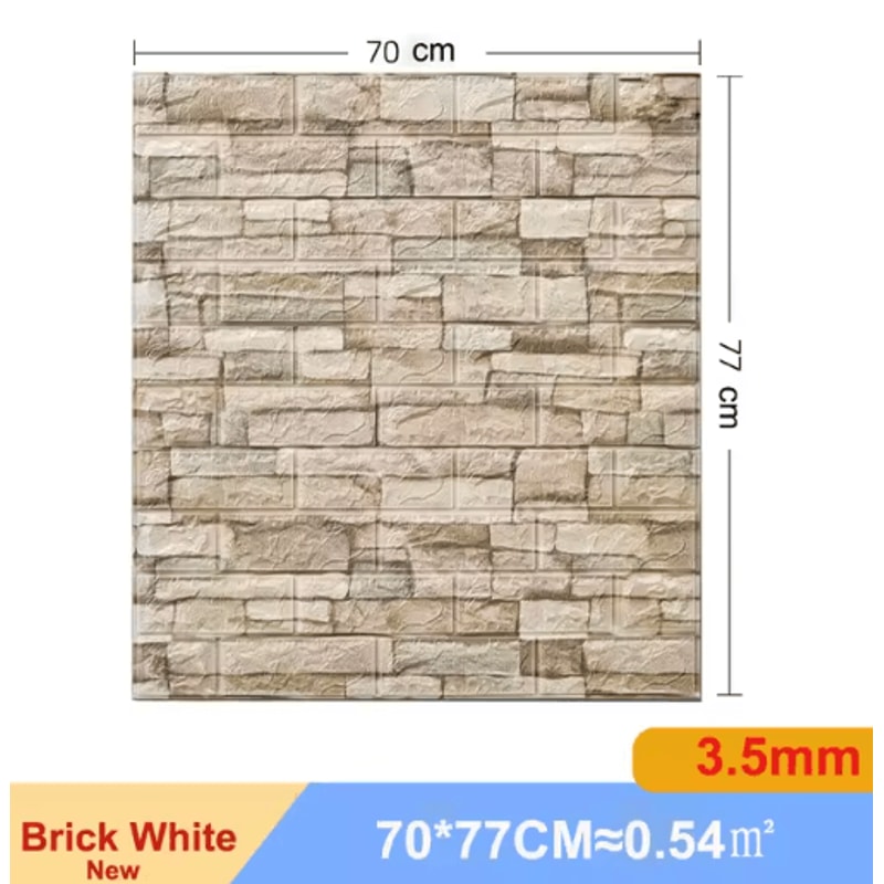 3D Self Adhesive Brick Wall Stickers 10pcs Foam DIY Decor Panels 20