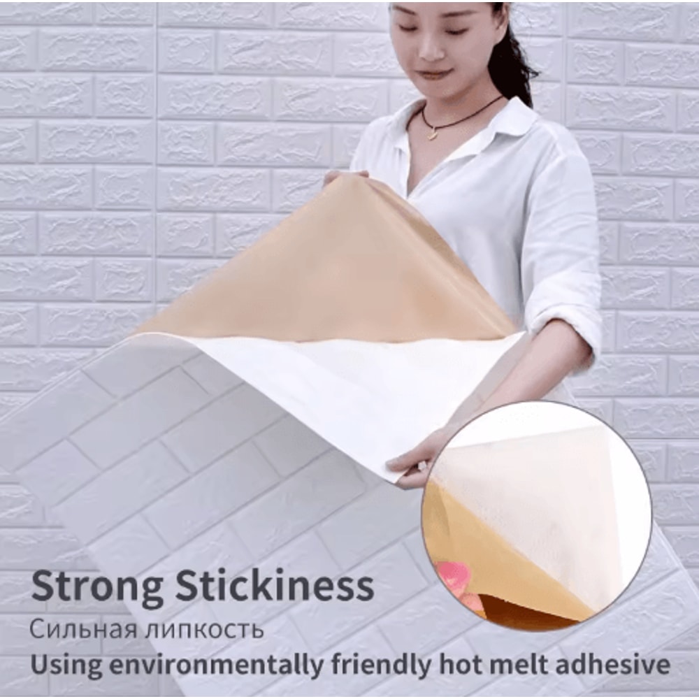 3D Self Adhesive Brick Wall Stickers 10pcs Foam DIY Decor Panels 22