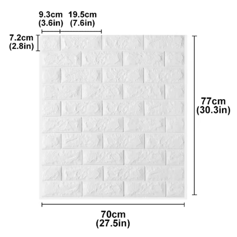 3D Self Adhesive Brick Wall Stickers 10pcs Foam DIY Decor Panels 23