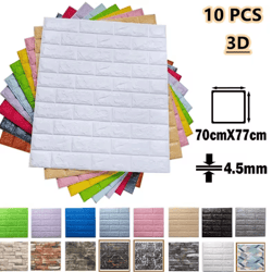 3d self adhesive brick wall stickers 10pcs foam diy decor panels