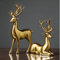 Gold Reindeer Figurine Set Elegant Christmas Table Home Decor 2pcs 4