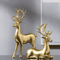 Gold Reindeer Figurine Set Elegant Christmas Table Home Decor 2pcs 5