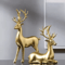 Gold Reindeer Figurine Set Elegant Christmas Table Home Decor 2pcs 5