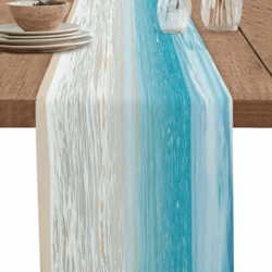 ocean beach linen table runner coastal summer dining table decor