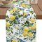 Lemon Tree Linen Table Runner With Blue Birds Vintage Floral Holiday Table Decor 1