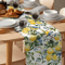 Lemon Tree Linen Table Runner With Blue Birds Vintage Floral Holiday Table Decor 3