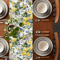 Lemon Tree Linen Table Runner With Blue Birds Vintage Floral Holiday Table Decor 5