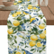 Lemon Tree Linen Table Runner With Blue Birds Vintage Floral Holiday Table Decor 0