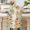 Sunflower Daisy Linen Table Runner Colorful Farmhouse Floral Decor For Spring Summer 6