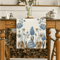 Easter Blue Eggs Floral Linen Table Runner Spring Botanical Table Decor 4