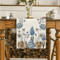 Easter Blue Eggs Floral Linen Table Runner Spring Botanical Table Decor 4