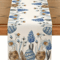 Easter Blue Eggs Floral Linen Table Runner Spring Botanical Table Decor 0