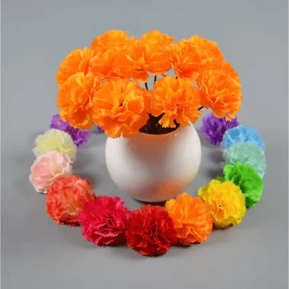 Artificial Marigold Flower Decor Festive Garland For Diwali Day Of The Dead Halloween 18