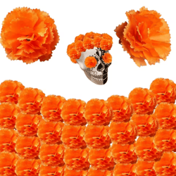 artificial marigold flower decor festive garland for diwali day of the dead & halloween