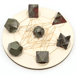 7-piece platonic solid crystal set sacred geometry chakra healing stones