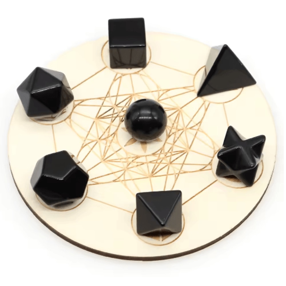 7Piece Platonic Solid Crystal Set Sacred Geometry Chakra Healing Stones 2