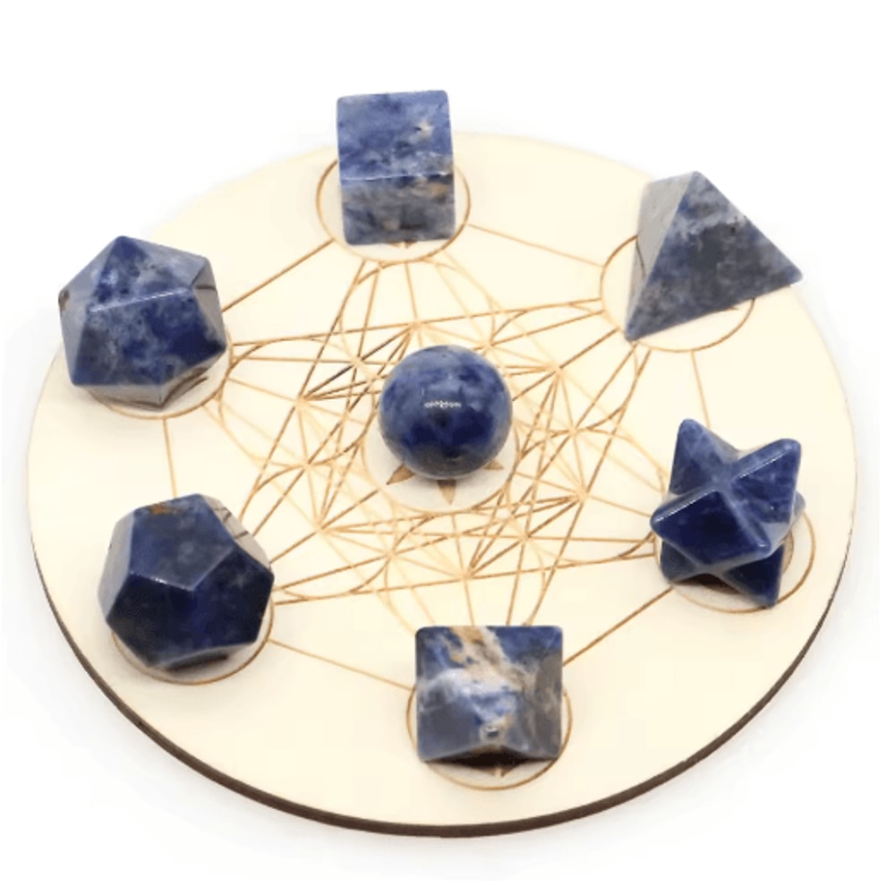 7Piece Platonic Solid Crystal Set Sacred Geometry Chakra Healing Stones 3
