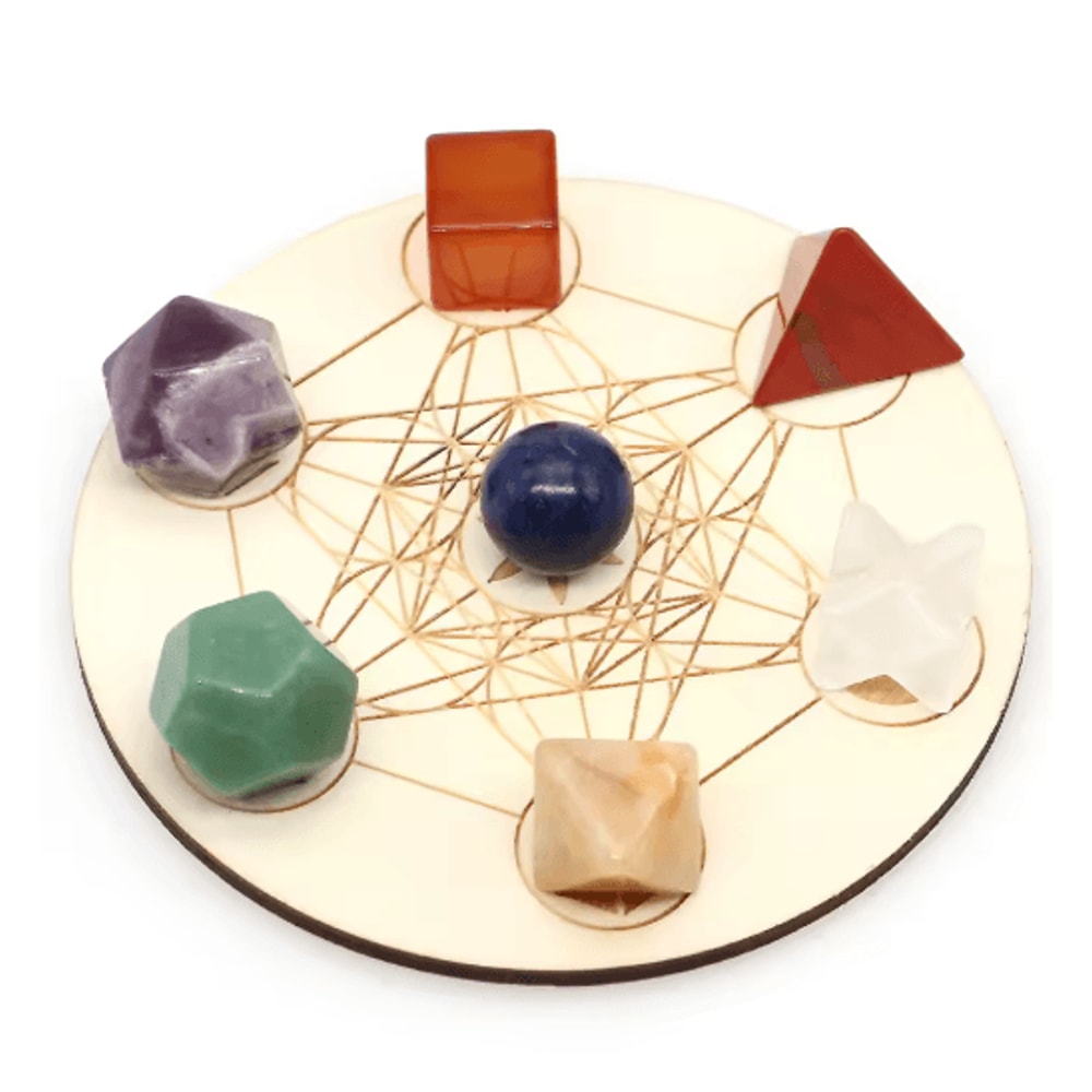 7Piece Platonic Solid Crystal Set Sacred Geometry Chakra Healing Stones 4