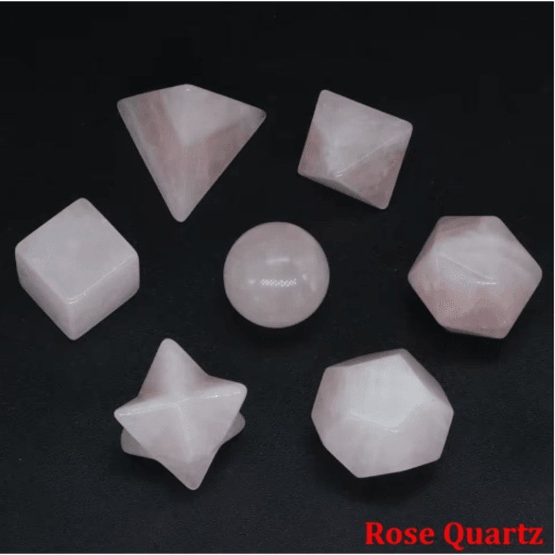 7Piece Platonic Solid Crystal Set Sacred Geometry Chakra Healing Stones 10