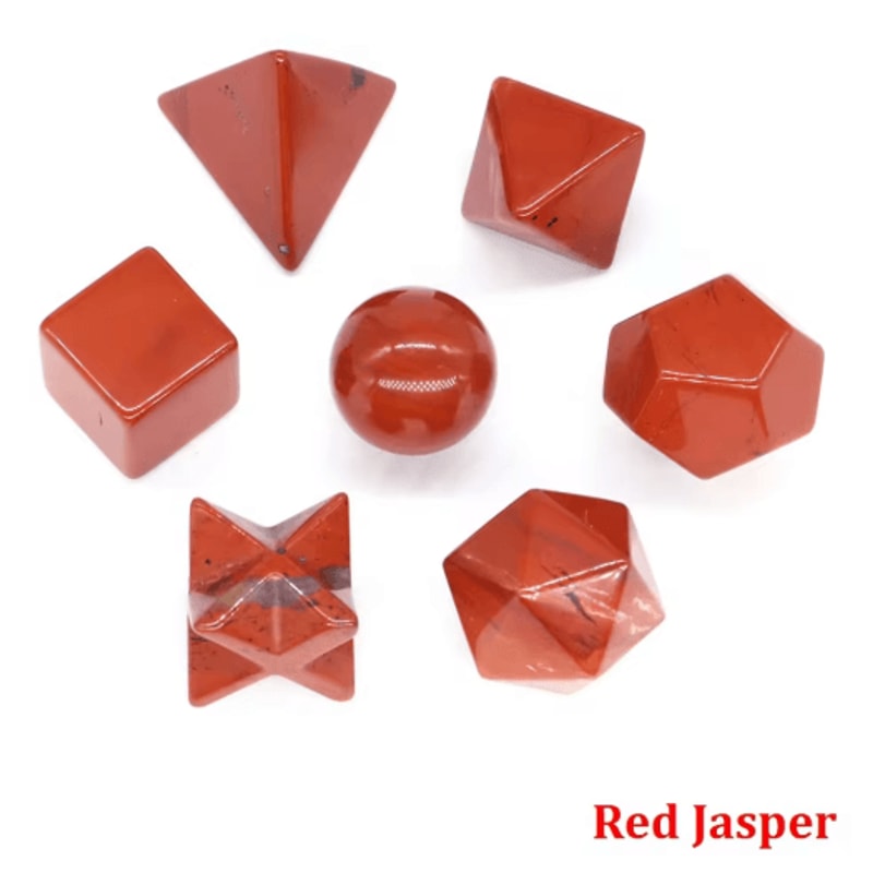 7Piece Platonic Solid Crystal Set Sacred Geometry Chakra Healing Stones 11