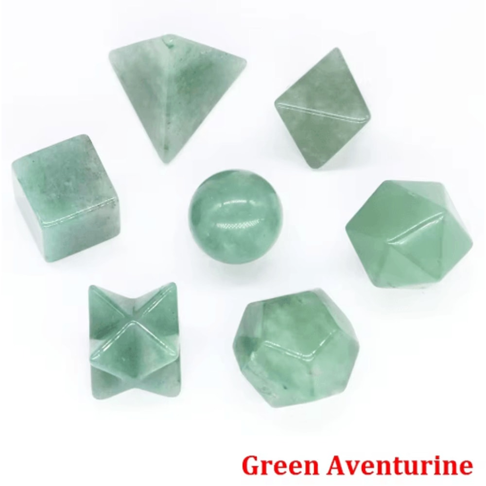 7Piece Platonic Solid Crystal Set Sacred Geometry Chakra Healing Stones 13