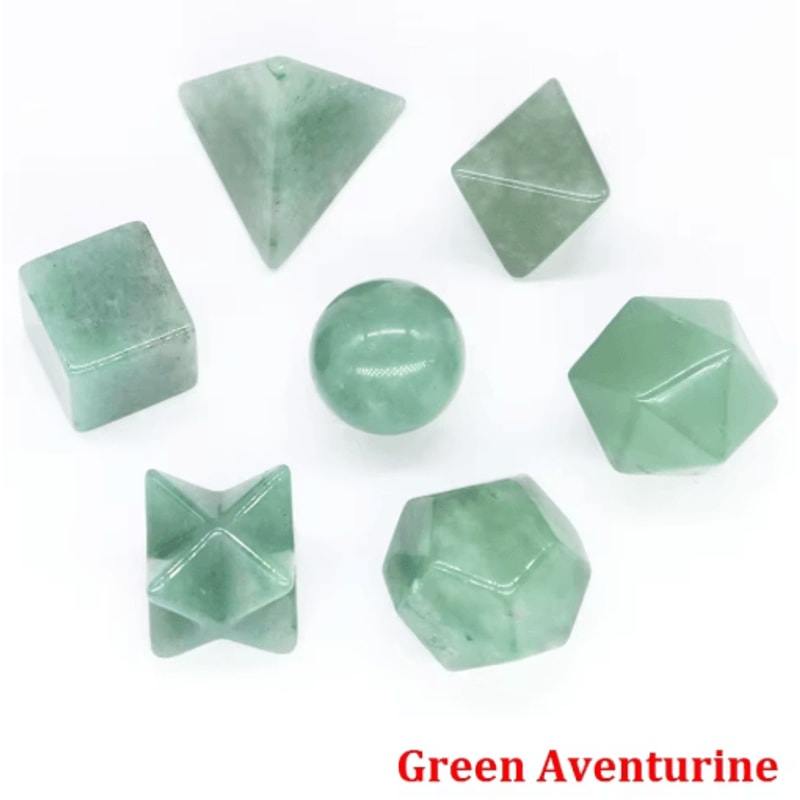 7Piece Platonic Solid Crystal Set Sacred Geometry Chakra Healing Stones 13