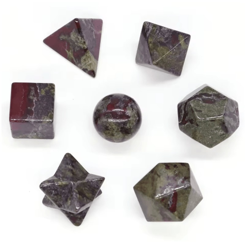 7Piece Platonic Solid Crystal Set Sacred Geometry Chakra Healing Stones 16