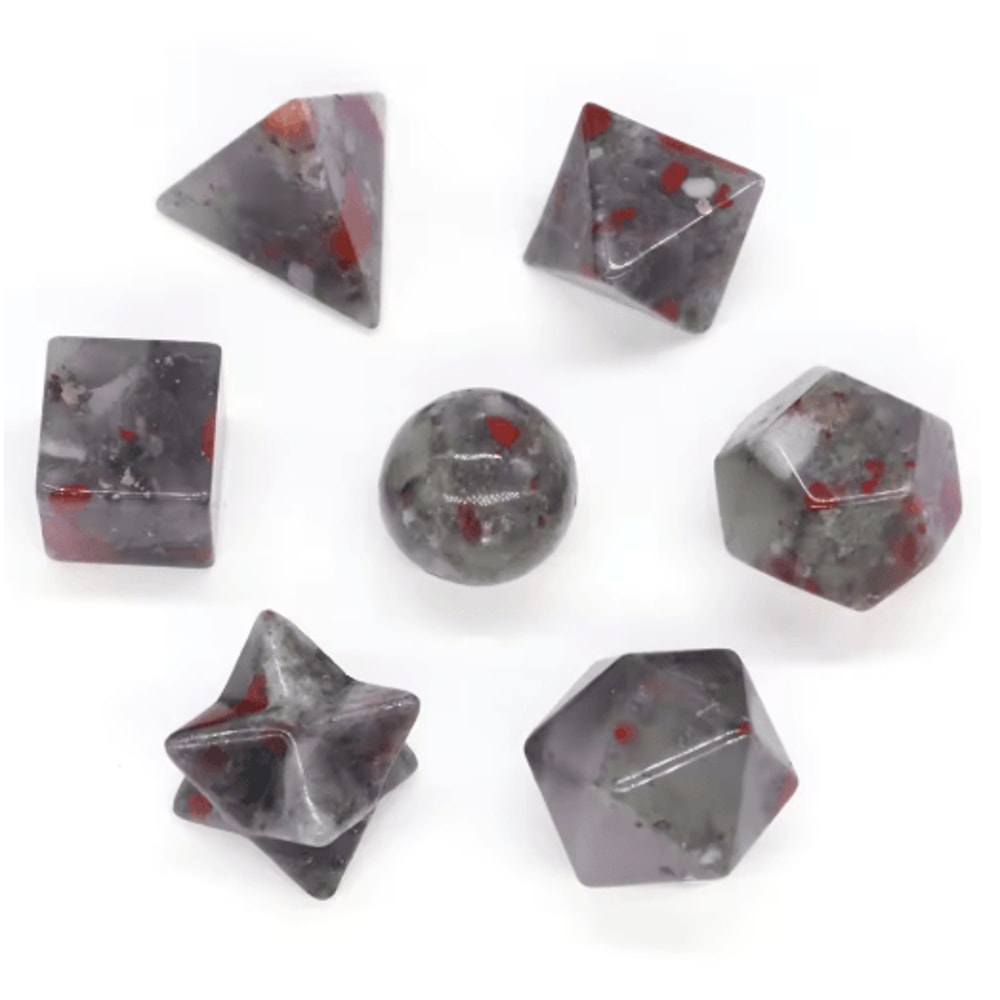 7Piece Platonic Solid Crystal Set Sacred Geometry Chakra Healing Stones 17