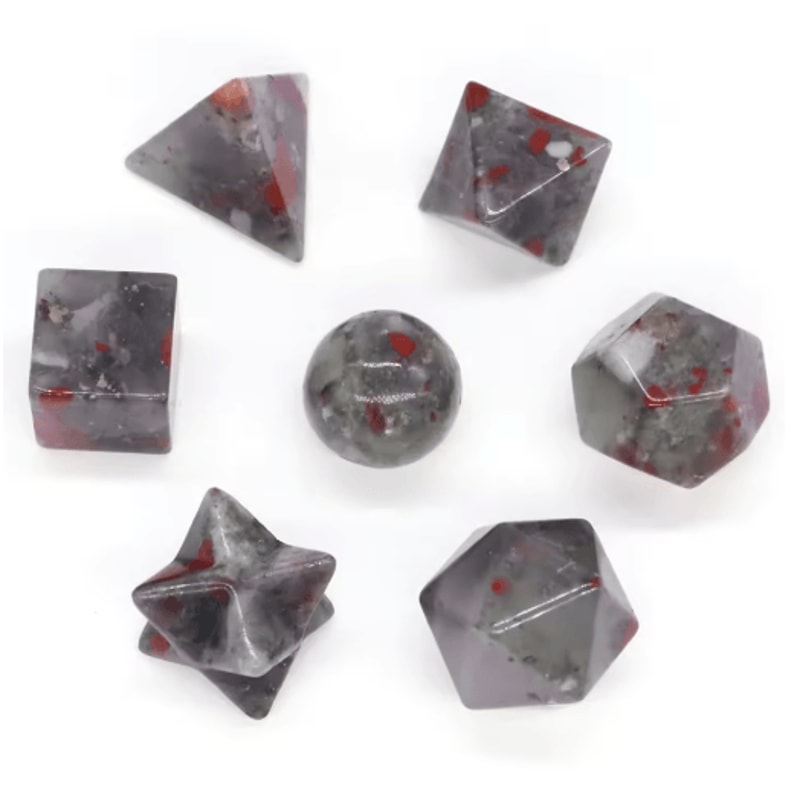 7Piece Platonic Solid Crystal Set Sacred Geometry Chakra Healing Stones 17