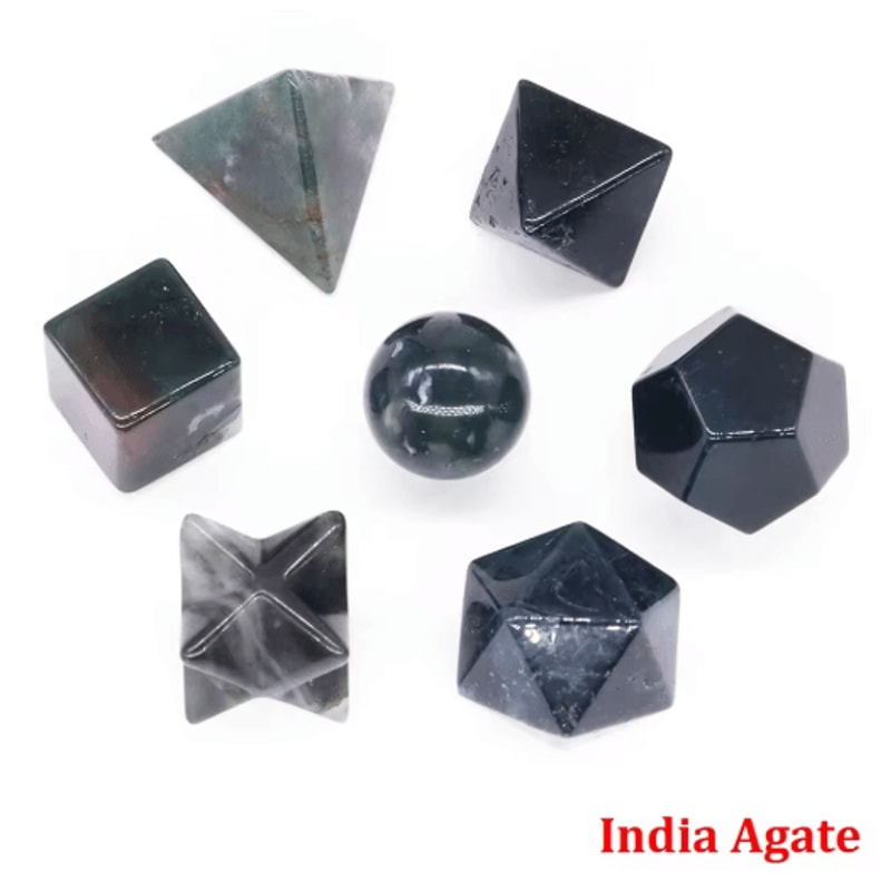 7Piece Platonic Solid Crystal Set Sacred Geometry Chakra Healing Stones 18