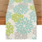 Blue Dahlia Floral Linen Table Runner Elegant Spring Summer Table Decor 7