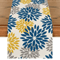 Blue Dahlia Floral Linen Table Runner Elegant Spring Summer Table Decor 8