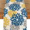 Blue Dahlia Floral Linen Table Runner Elegant Spring Summer Table Decor 12