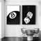 Black White 8 Ball Canvas Wall Art Billiards Club Style Home Decor 0