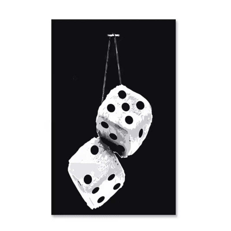 Black White 8 Ball Canvas Wall Art Billiards Club Style Home Decor 4