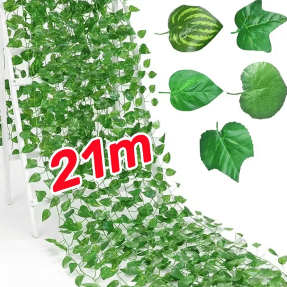 21M Artificial Ivy Vine Garland Lush Green Hanging Leaf Decor For Home Events 0