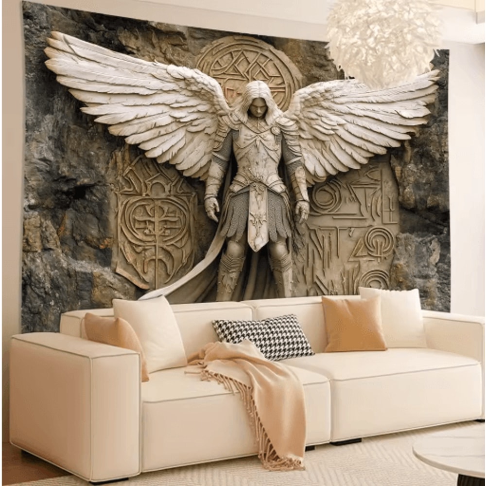 Glam 3D Angel Wall Tapestry Elegant Polyester Wall Hanging Decor 5