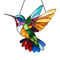 Colorful Acrylic Hummingbird Wind Chime Keychain Kawaii Hanging Decor For Home Car 2