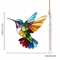Colorful Acrylic Hummingbird Wind Chime Keychain Kawaii Hanging Decor For Home Car 8