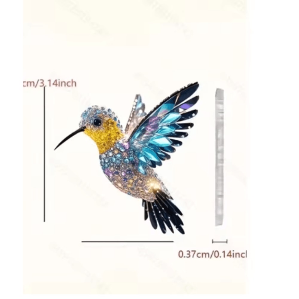 Colorful Acrylic Hummingbird Wind Chime Keychain Kawaii Hanging Decor For Home Car 9