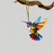 Colorful Acrylic Hummingbird Wind Chime Keychain Kawaii Hanging Decor For Home Car 12